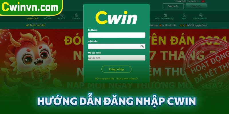 Hướng dẫn các bước đăng nhập Cwin